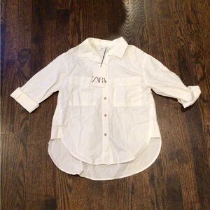 ZARA - Girls whit bottom down blouse